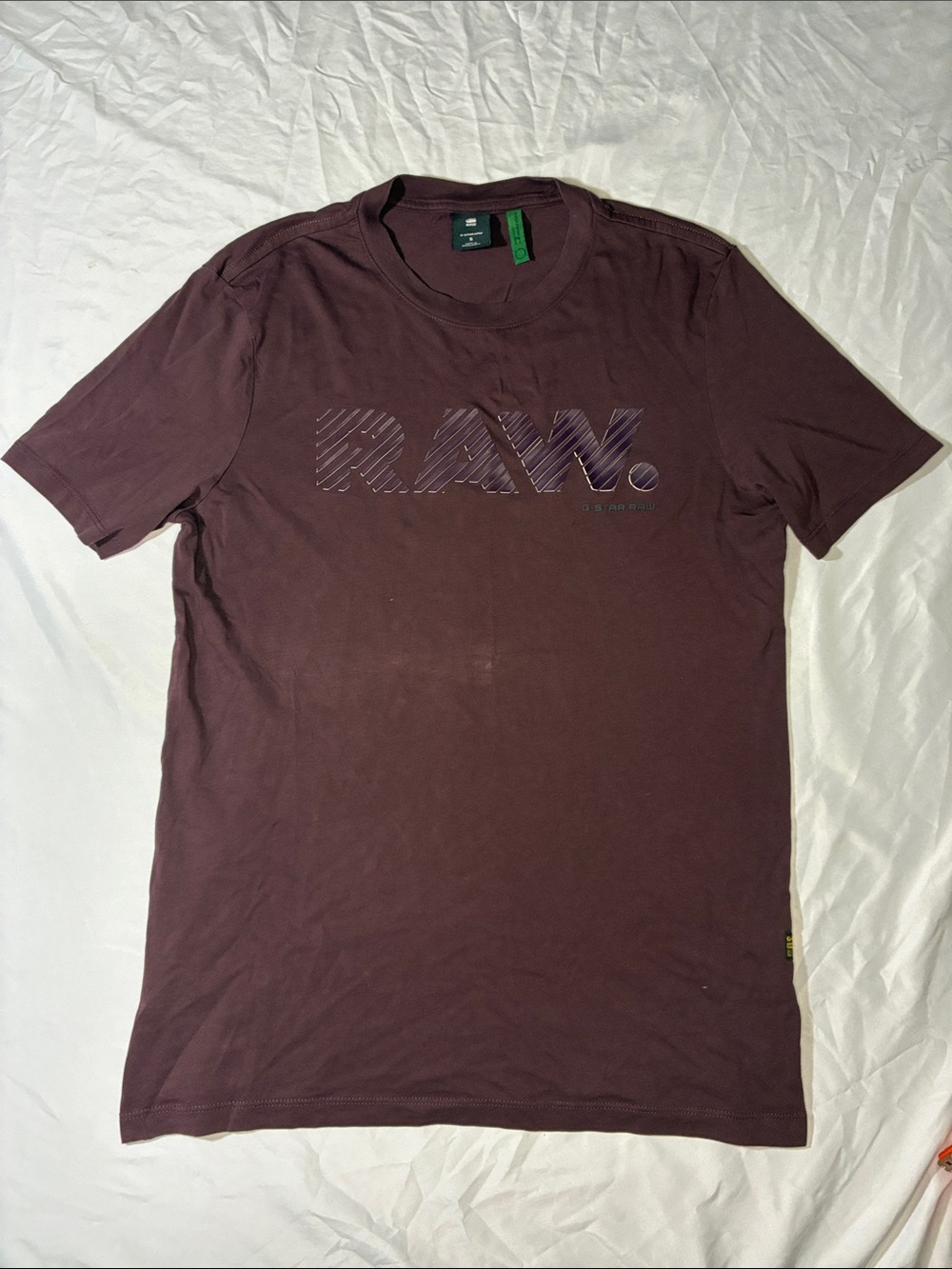 G-Star Short Sleeve Maroon RAW Logo Tee small